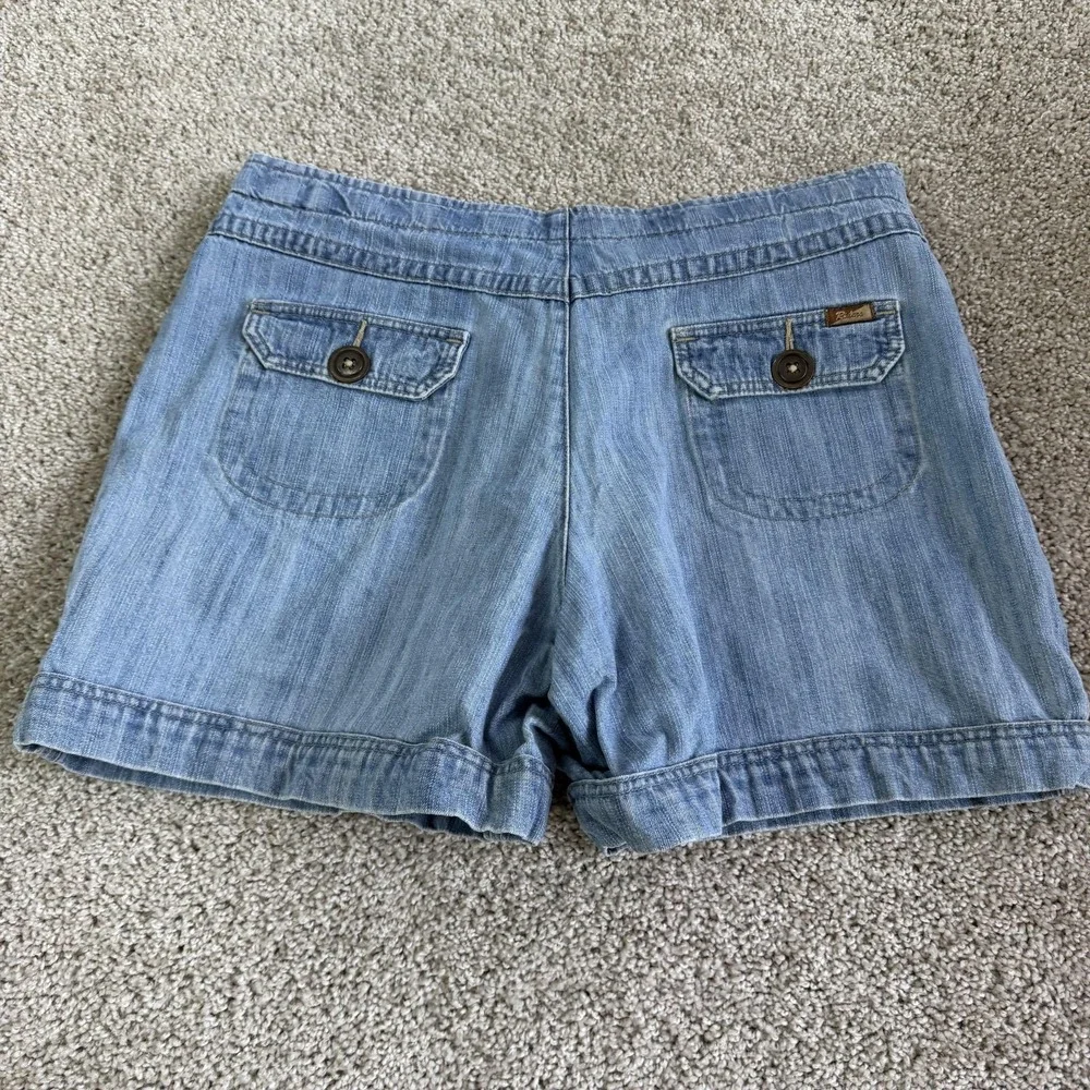 Y2K Riders Utility Shorts Womens 12M Blue Denim Drawstring Pockets Casual Summer